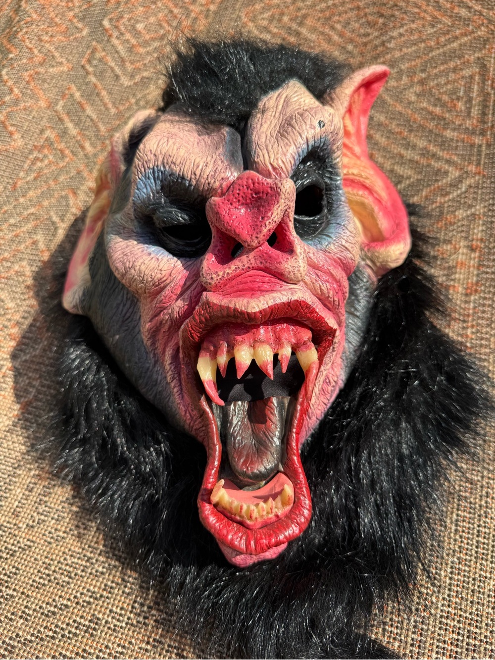 Vintage Werewolf Bat Latex Halloween Mask Faux Fur Monster Vampire Creature